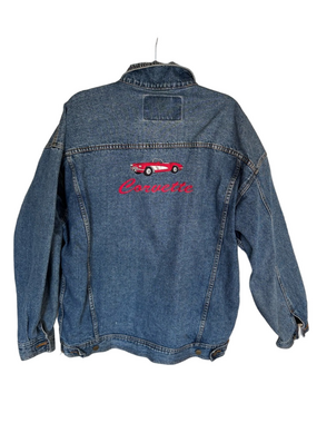 Vintage Corvette Embroidered Jean Jacket